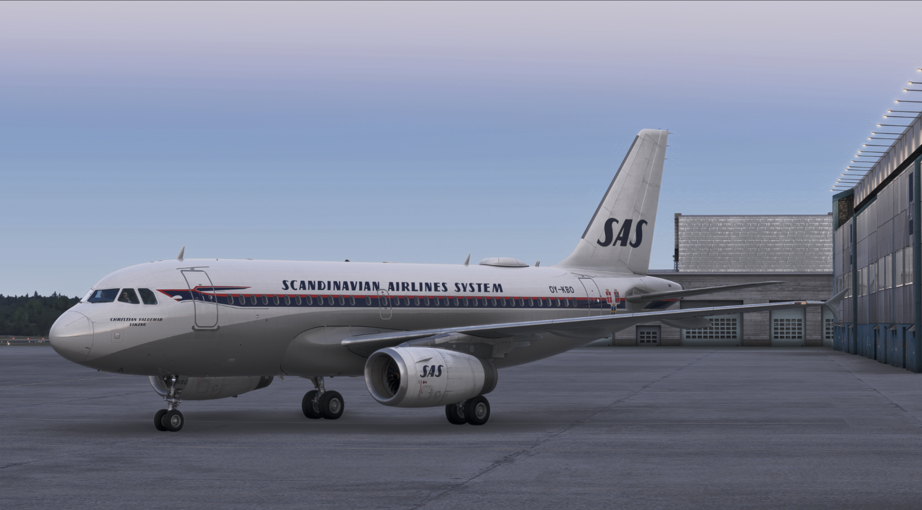 vSAS Airbus A319 in retro Scandinavian Airlines System livery