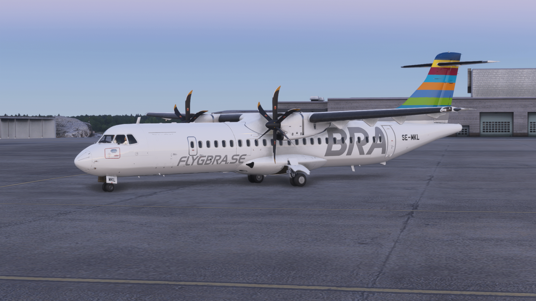 vSAS ATR 72-600 turboprop on the apron